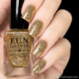 Million Dollar Dream 100% real gold holo glitter nail polish