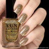 Million Dollar Dream (H) 100% real gold holo glitter nail polish