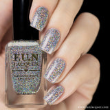 24 Karat Diamond Silver Holographic Glitter Nail Polish