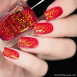 Jingle Bells Red Orange Color Shifting Glitter Nail Polish