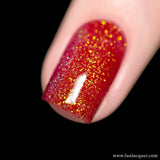 Jingle Bells Red Orange Color Shifting Glitter Nail Polish