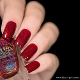 Powerful Red Holo Nail Polish