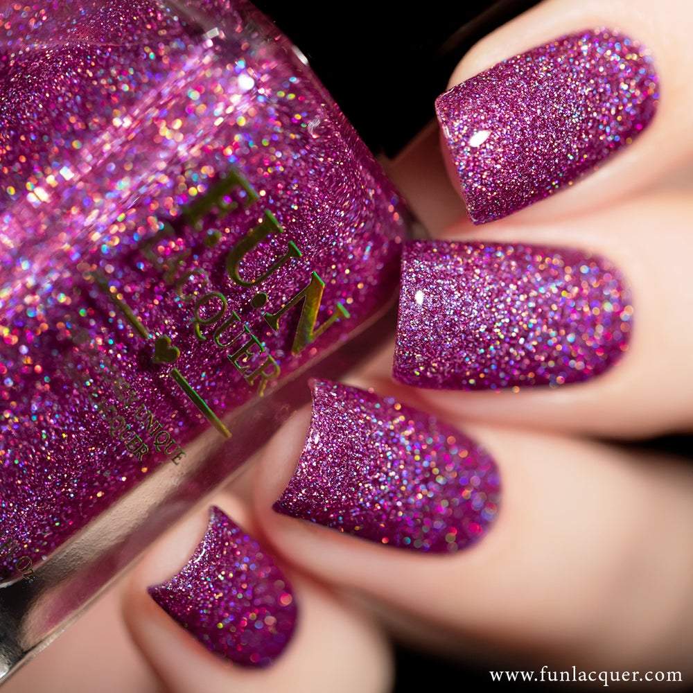 glitter purple nails