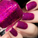 Love Potion Fuchsia Purple Holographic Glitter Nail Polish 