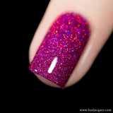 Love Potion Fuchsia Pink Holographic Glitter Nail Polish 