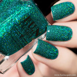 Lucky Girl Green Holo Glitter Nail Polish 