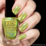 Mint Lime Tea Color Shifting Holographic Nail Polish