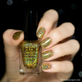 Million Dollar Dream 100% real gold holographic glitter nail polish