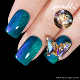 Iridescent Purple - 3D Spinning Butterfly Nail Stud