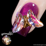 Iridescent Pink - 3D Spinning Butterfly Nail Stud