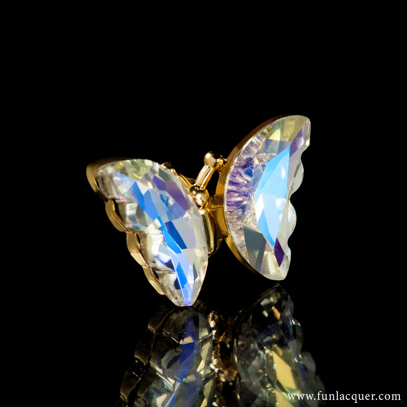 Iridescent Purple - 3D Spinning Butterfly Nail Stud