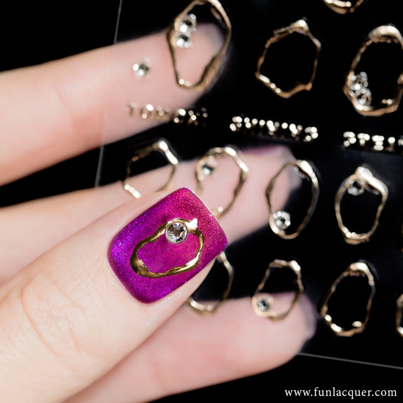 Irregular (Gold) - 3D Nail Art Sticker