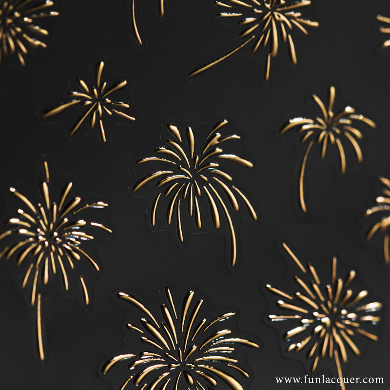 Fireworks (Gold) - 3D Nail Art Sticker