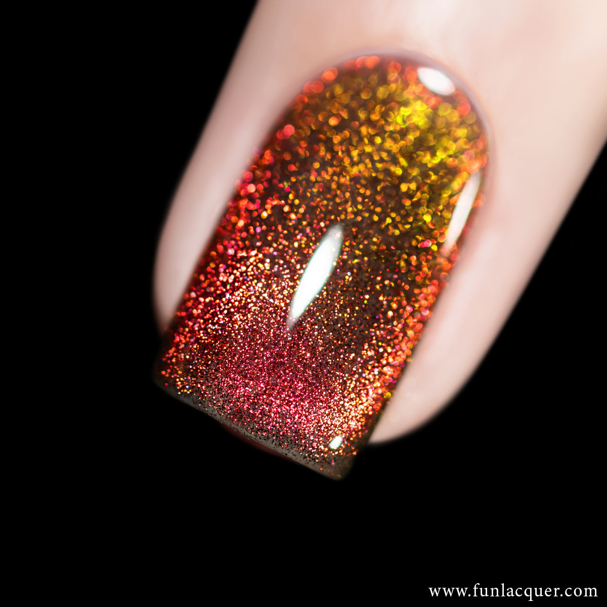 014 Wildfire Gel Polish: Copper & Gold Shift with Black Base