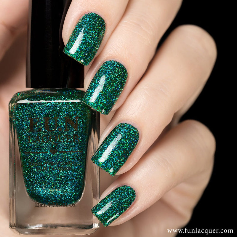 Secret Green Holographic Glitter Nail Polish – F.U.N LACQUER