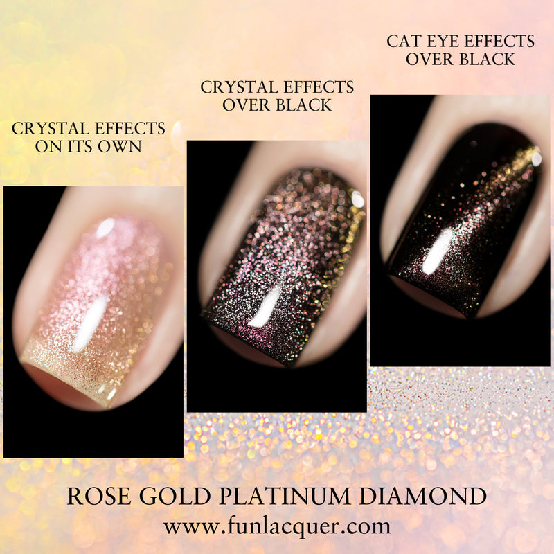 Rose Gold Platinum Diamond Magnetic Nail Polish