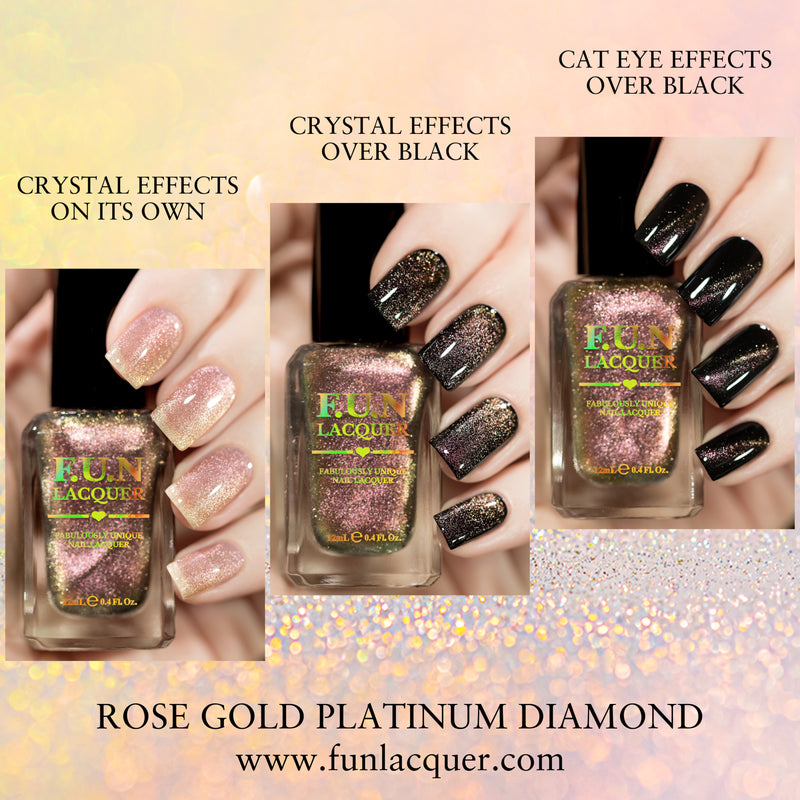 Rose Gold Platinum Diamond Magnetic Nail Polish