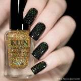 Gold Diamond Dust Scattered Gold Holographic Top Coat