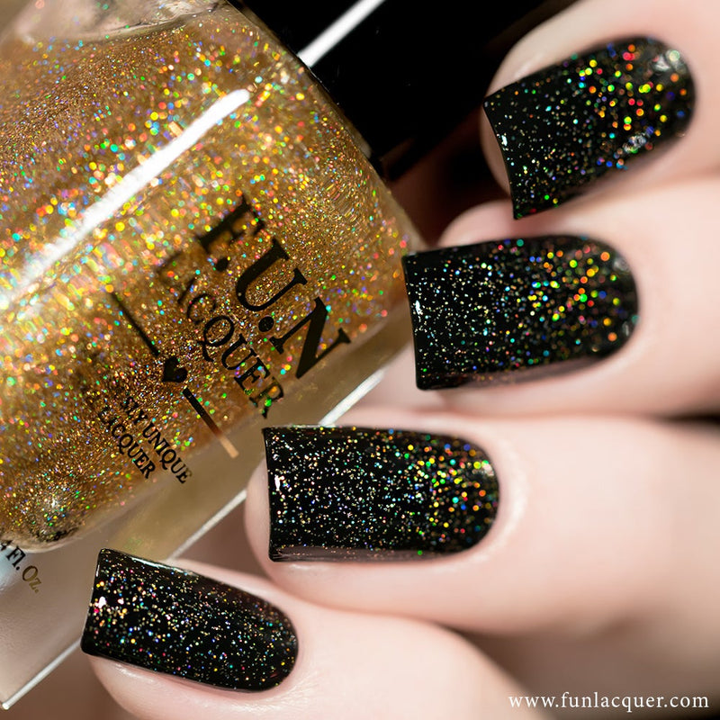 Gold Diamond Dust Gold Scattered Holo Topper