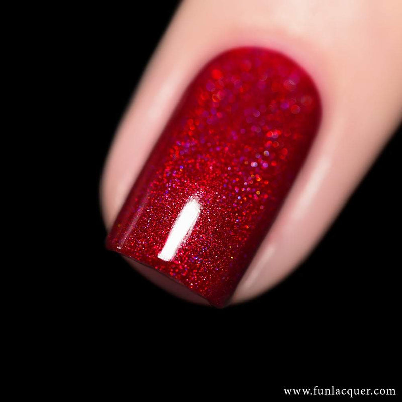Powerful Red Linear Holographic Nail Polish