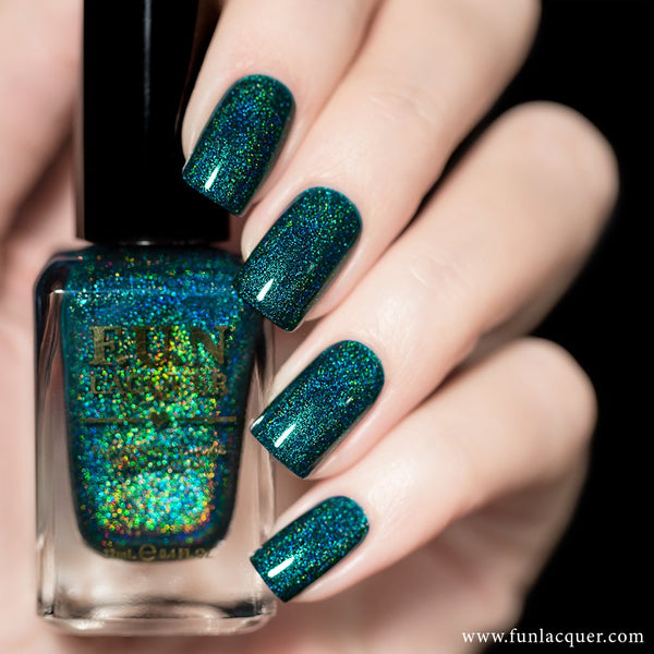 Profound Teal Green Linear Holographic Nail Polish