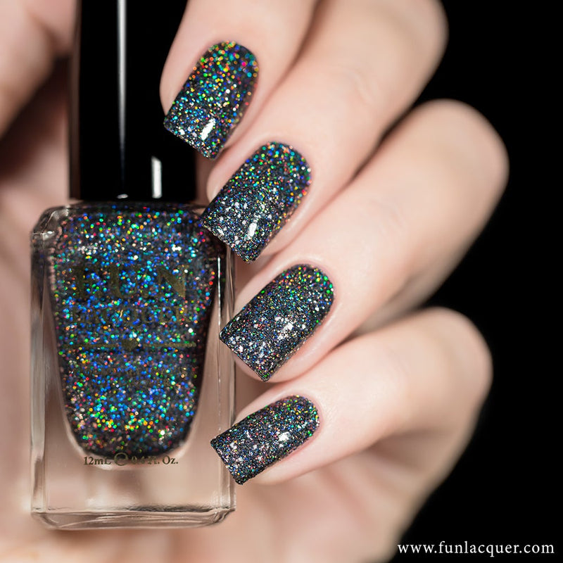 10g/bag BLACK FINE GLITTER holographic rainbow sparkly nail art Ultra Fine  Glitter - Holographic black glitter