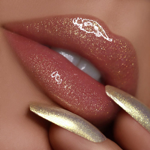 Heart Of Gold 003 Lip Gloss + Nail Polish Duo Color Shifting Shimmer