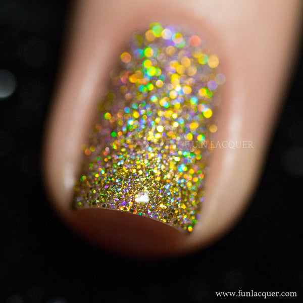 Million Dollar Dream 100% real gold holographic glitter nail polish