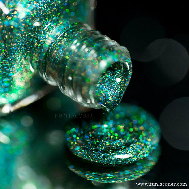 Secret (H) Green Holographic Glitter Nail Polish – F.U.N LACQUER
