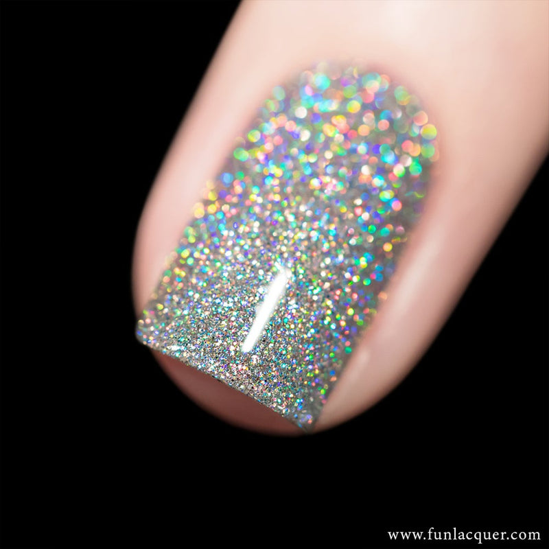 30 Carat Diamond Silver Holo Glitter Nails