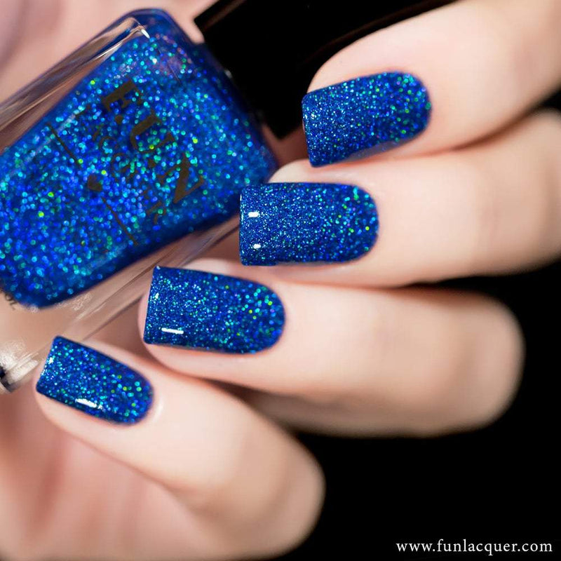 BFF Blue Holographic Glitter Nail Polish 
