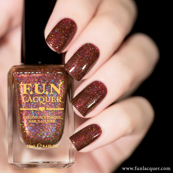 Chestnut Brown Holographic Nail Polish 