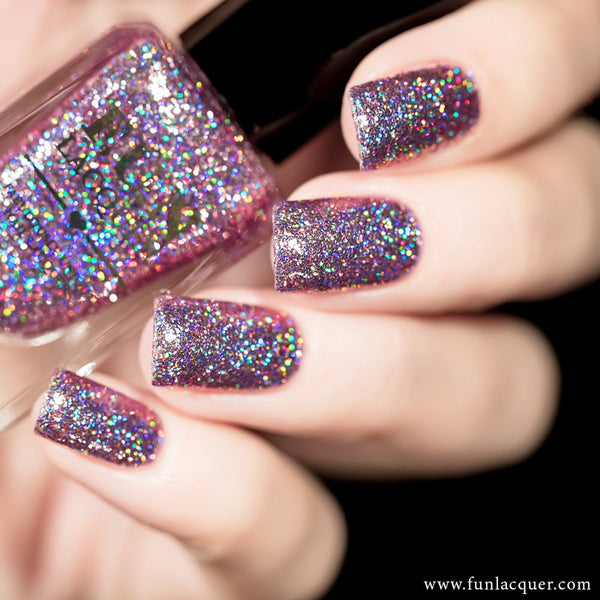 Dynamite Pink Violet Holo Glitter Nail Polish