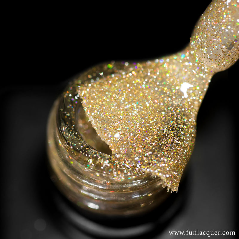 Flash Gold Diamond Dust Gel Scattered Holographic Top Coat – F.U.N