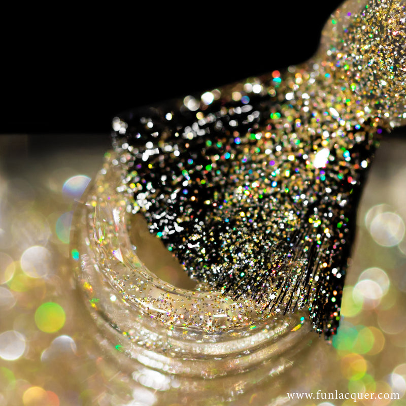 Flash Gold Diamond Dust Holographic Top Coat – F.U.N LACQUER