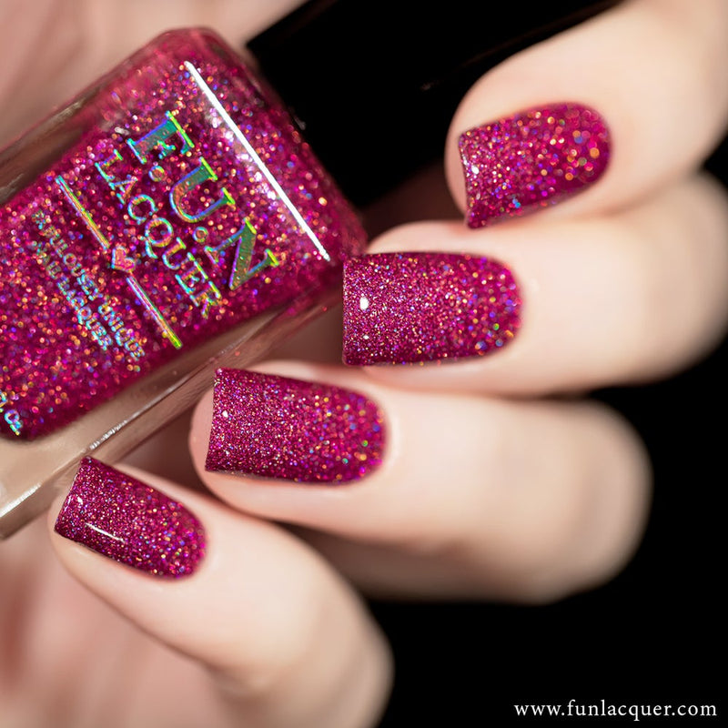 Love is 100% Fat Free Pink Holo Glitter Nail Polish