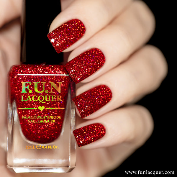 Ruby's Shoe Red Holographic Glitter Nail Polish Ruby's Shoe Red Holographic Glitter Nail Polish