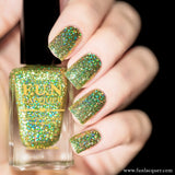 Torn Lime Green Holographic Glitter Nail Polish