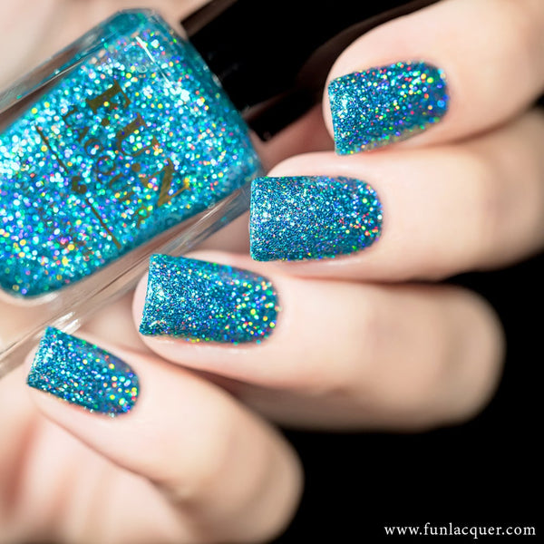 Vacation Ocean Blue Holographic Glitter Nail