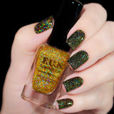 Gold Diamond Dust Scattered Gold Holographic Topper